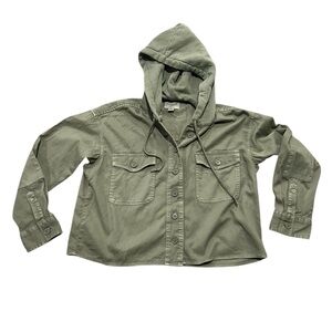 American Eagle Green Hooded Utility Jacket Womens M